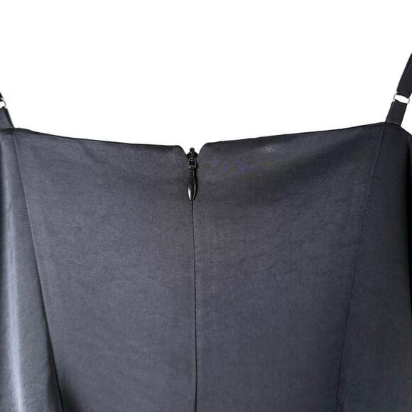 NWT ASTR The Label Mina Satin Rhinestone Trim Mini Dress in Black, Size‎ Small - Picture 10 of 11